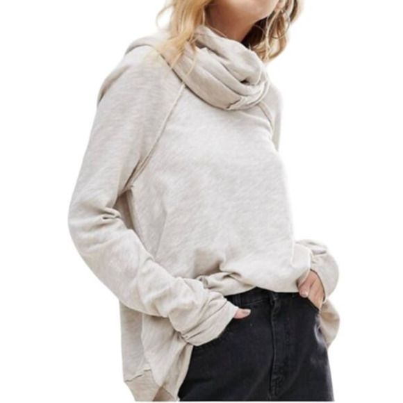 Free People Tops - Free People FP Beach Cocoon Cowl Neck Oversized Pullover Top Oatmeal One Body